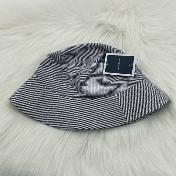 Club Room Men's Bucket Hat - Blue/White Stripes - One Size - New with tags - Picture 1 of 6